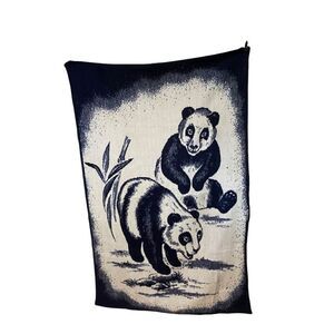 𝅺VINTAGE Vutek acrylic panda blanket